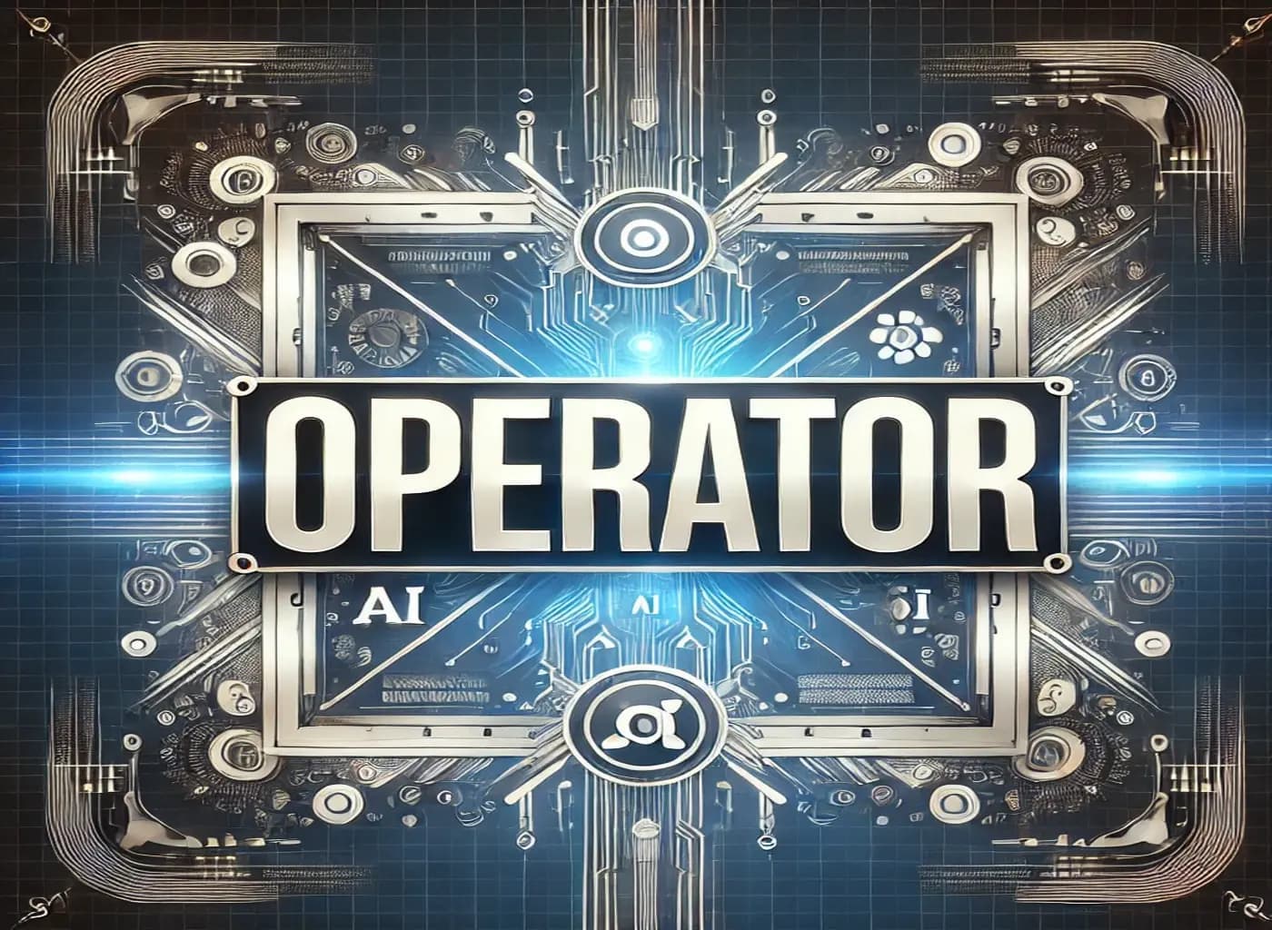 تصميم كلمة Operator بأسلوب مستقبلي يعكس مفهوم الوكلاء الذكيين من OpenAI