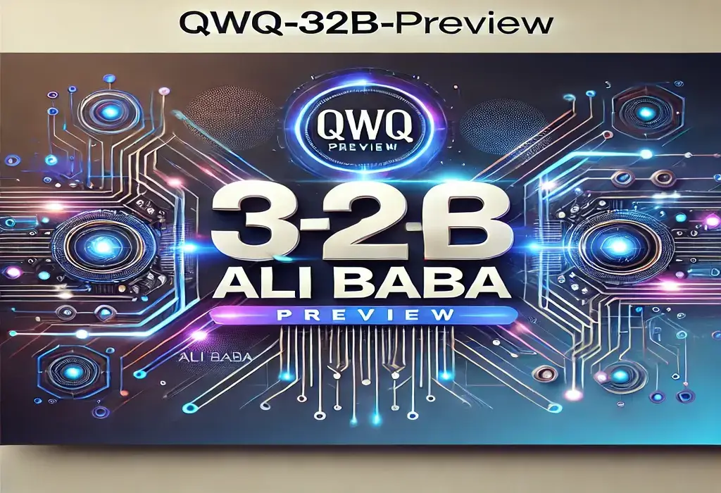 صورة مُنشأة بالذكاء الاصطناعي لنموذج QwQ-32B-Preview، تجسد إعلان شركة علي بابا عن إطلاقه.