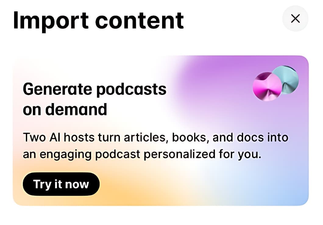 GenFM واجهة في تطبية ElevenLabs Reader لإنتاج البودكاست بالذكاء الاصطناعي