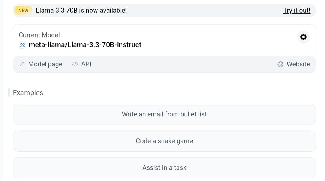 واجهة إصدار Llama 3.3 70B على HuggingChat، متاح للاستخدام المجاني