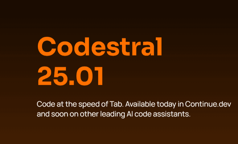 نموذج Codestral 25.01 من Mistral AI: تجربة مجانية عبر Continue لـ VS Code و JetBrains لتسريع عملية البرمجة