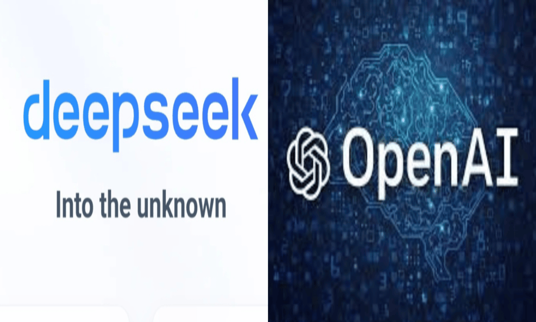 OpenAI تدعي استخدام DeepSeek لبياناتها لتطوير نموذج R1. شعار OpenAI وDeepSeek