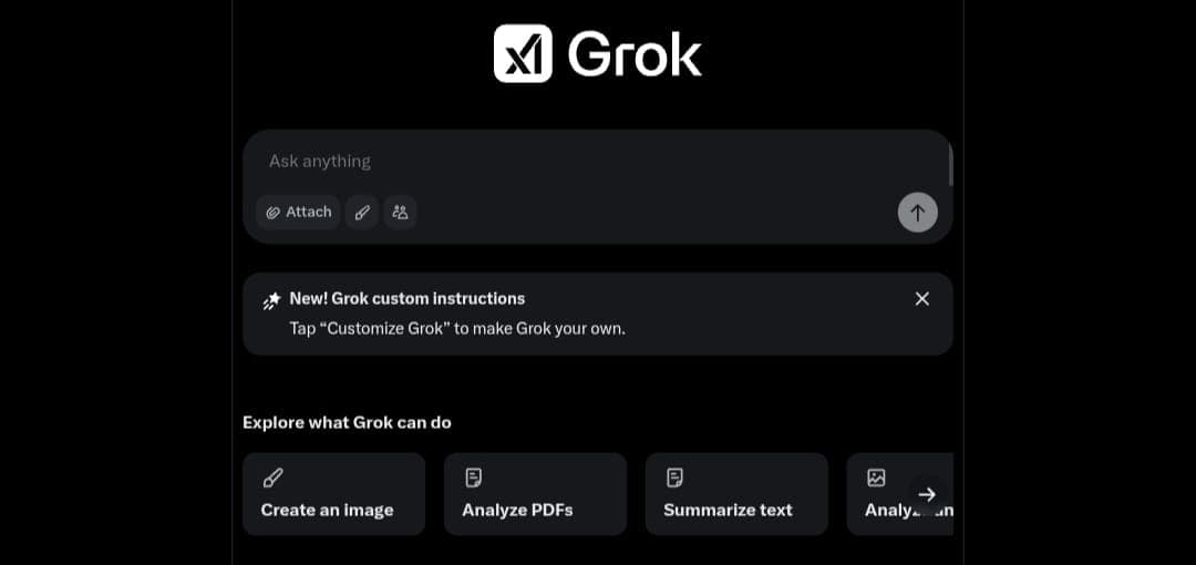 واجهة نموذج Grok على منصة X