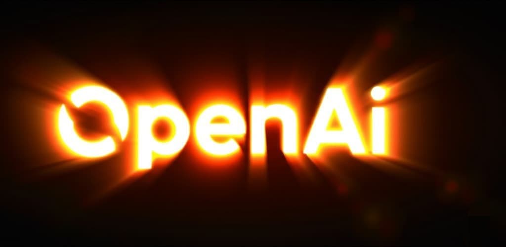 نص كلمة OpenAI يتوهج بإشراقة برتقالية على خلفية داكنة، يمثل إعلان الشركة عن نيتها إطلاق نموذج مفتوح الوزن.