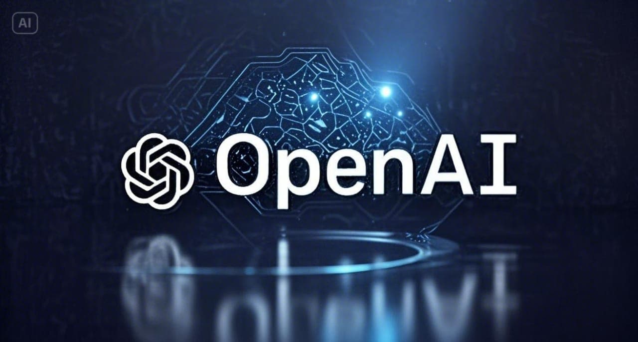 OpenAI logo on an appealing blue background