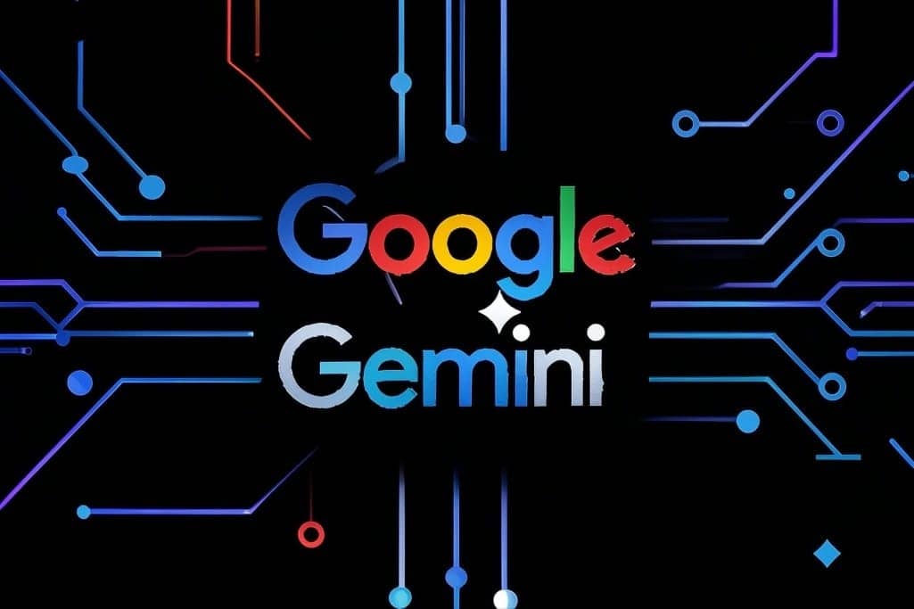 The Google Gemini logo on a technical background, representing the artificial intelligence model discussed in the article regarding its safety performance decline in the 2.5 Flash version.