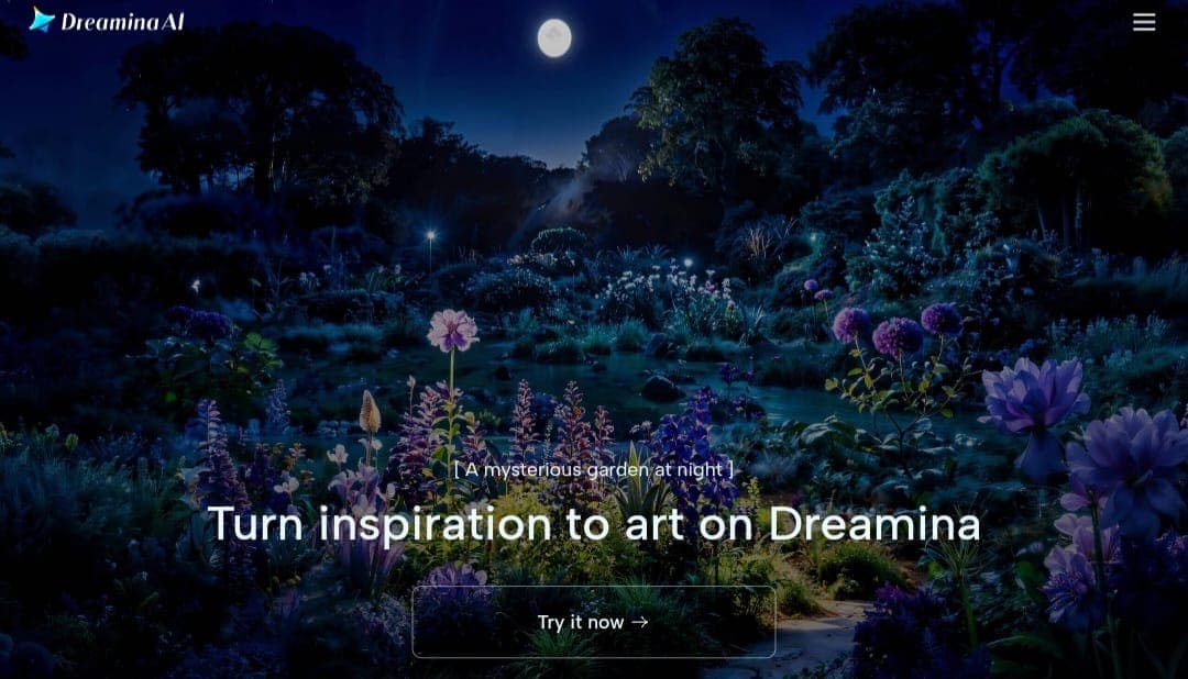 Dreamina Capcut AI interface for creating and editing photos, designs, and generating videos with AI for free.