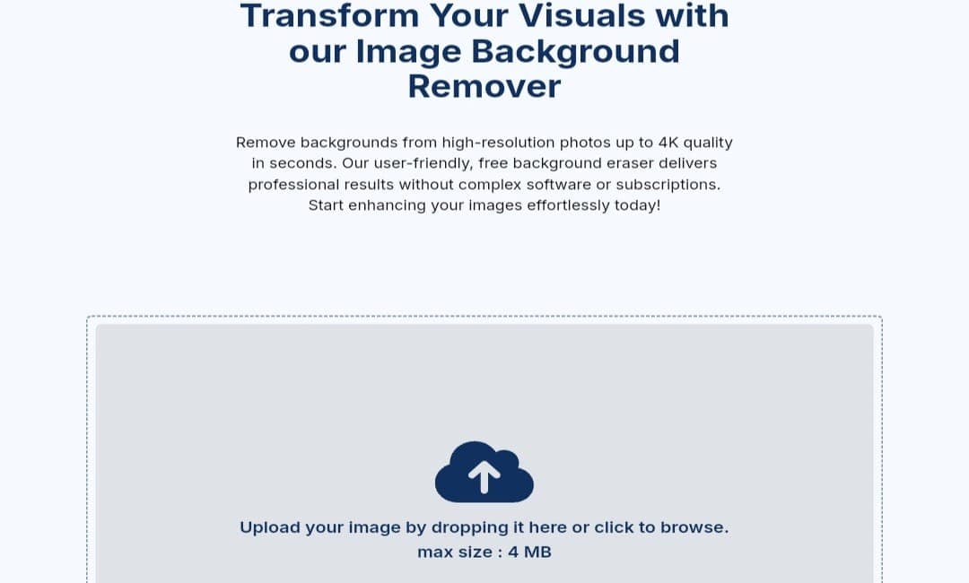 لقطة شاشة من واجهة المستخدم في موقع fileconv.online لإزالة الخلفيات بالذكاء الاصطناعي.