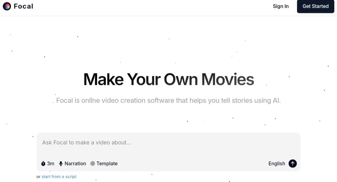 واجهة Focal ML: تحويل النص والقصص إلى فيديوهات (أفلام سينمائية) بالذكاء الاصطناعي.