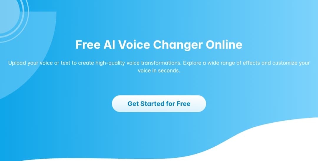 Voicechanger.im interface for AI-powered voice generation and modification.