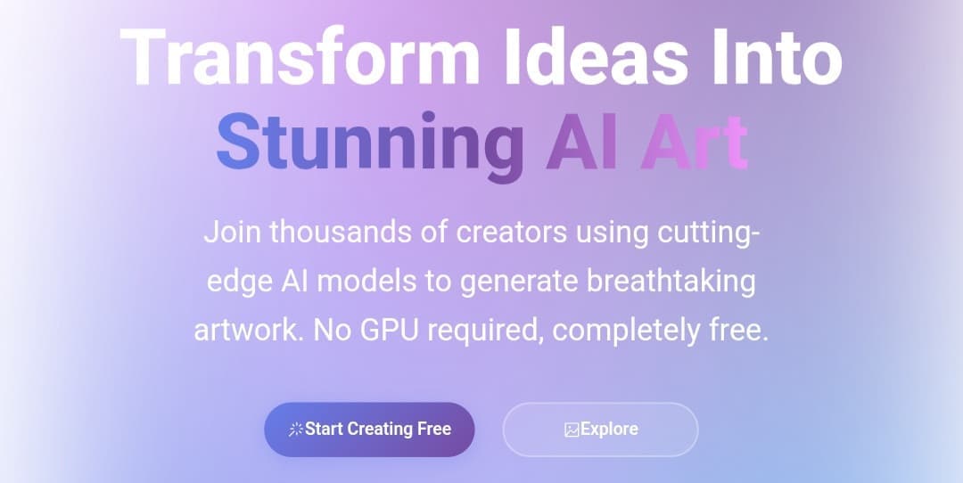 واجهة موقع AI Gallery App لإنشاء وتحليل الصور
