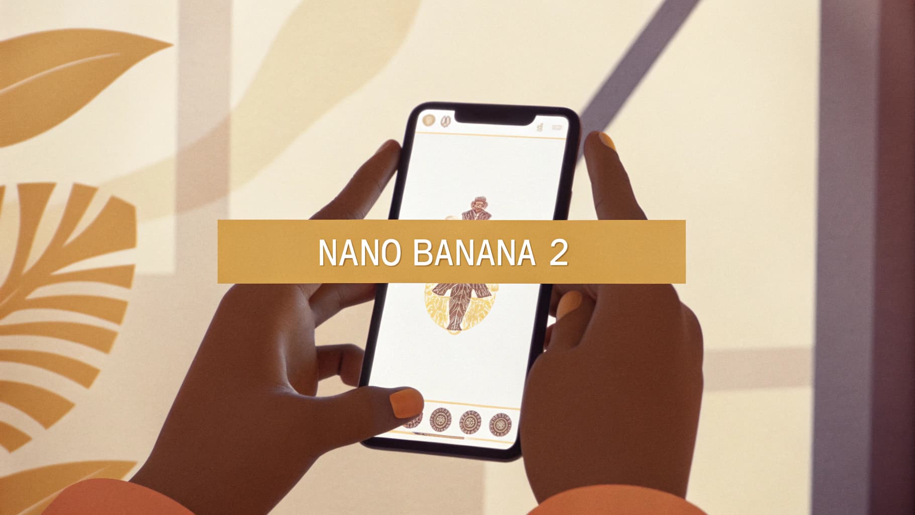 Illustration of Nano Banana 2 release, showing a preview of the app's new AI image generation capabilities on a smartphone screen.