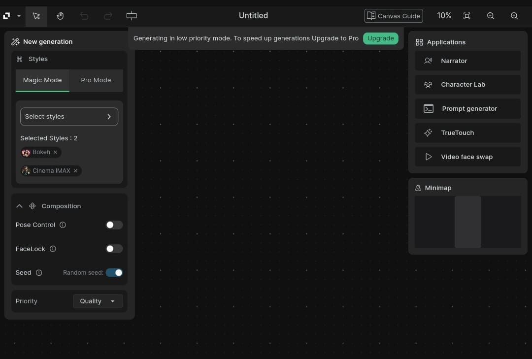 AI Character Generating options مزايا و خيارات و إعدادات واجهة تصميم الشخصية بالذكاء الاصطناعي باستخدام RenderNet AI