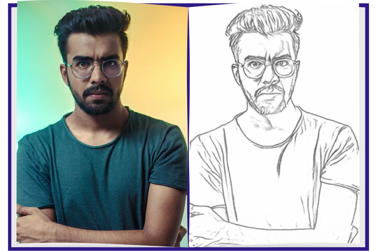 تحويل صورة إلى رسم رصاص تحويل صورة رجل إلى رسم بالرصاص باستخدام أداة Pencilify