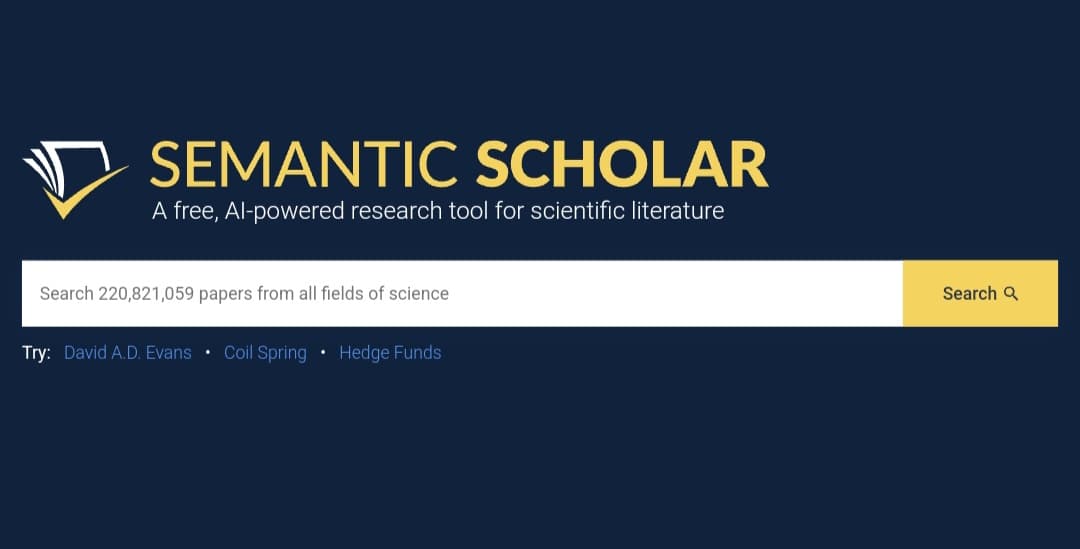 Semantic Scholar: محرك بحث علمي مجاني مدعوم بالذكاء الاصطناعي.