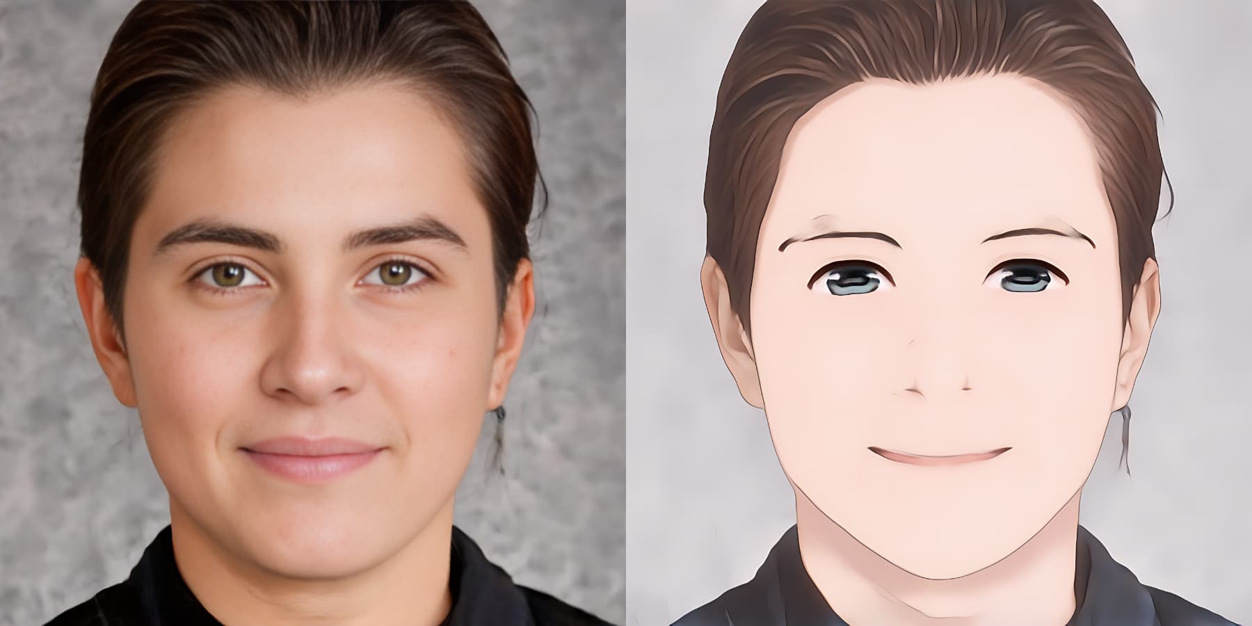 توليد الأنمي باستخدام أداة AniFace مثل على تحويل صورة امرأة إلى أنمي أونلاين باستخدام AniFace