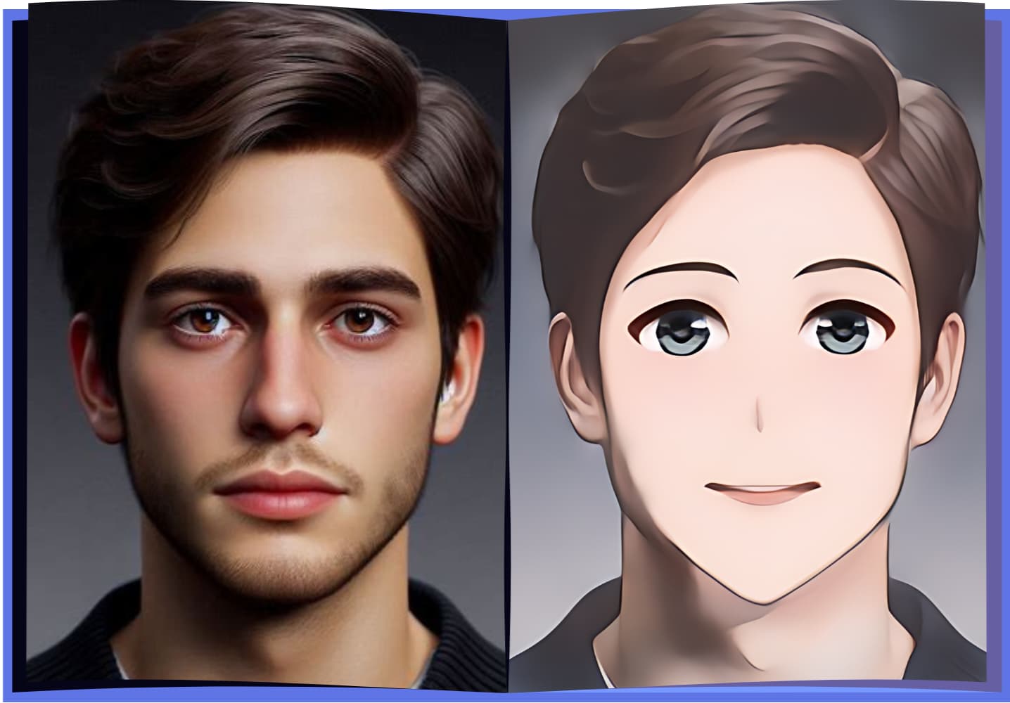 Photo to anime AI generator مثال على تحويل الصورة إلى انمي مجانًا
