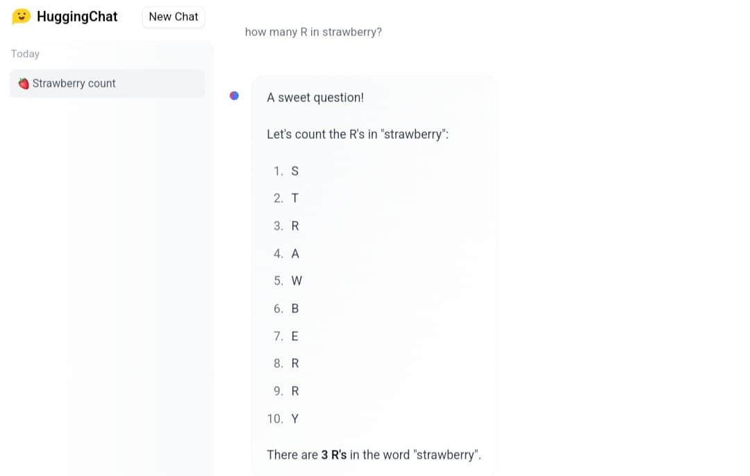 Tricky question with Llama-3.1-Nemotron-70B-Instruct إجابة إصدار Llama-Nemotron الصحيحة على سؤال عدد حرف "R" في كلمة "Strawberry"