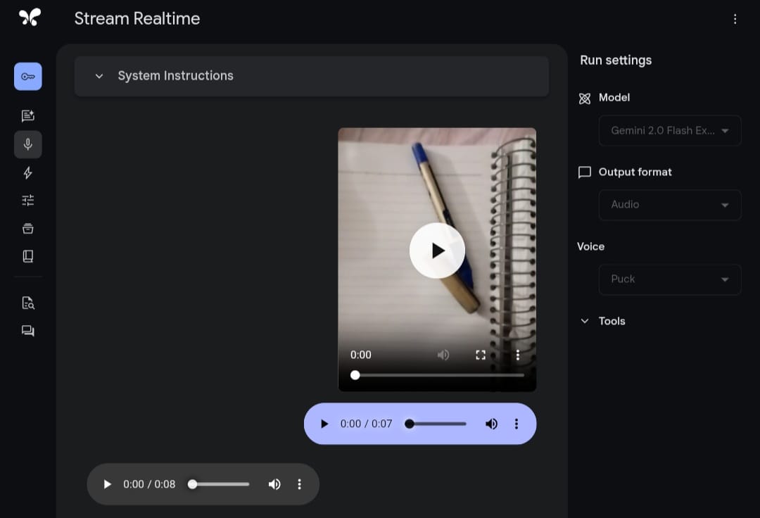 Gemini 2.0 Flash testing for its visual fearures مثال يوضح التفاعل المرئي مع جيميني 2.0 فلاش