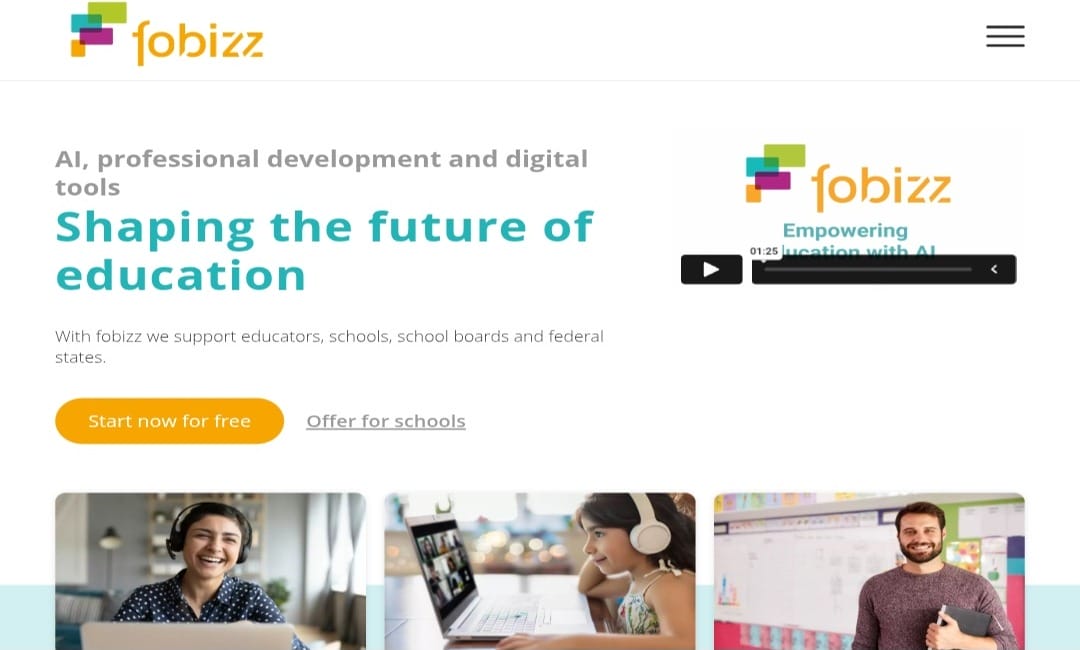واجهة منصة fobiz التعليمية الرقمية بالذكاء الاصطناعي