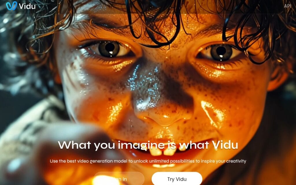 واجهة موقع vidu.com لتوليد الفيديوهات بالذكاء الاصطناعي