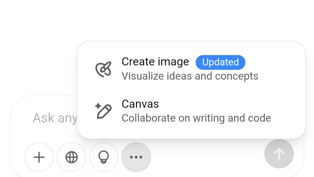 GPT-4o Image generation feature on ChatGPT The "Create image" option using the GPT-4o Image Generation model within a free ChatGPT account
