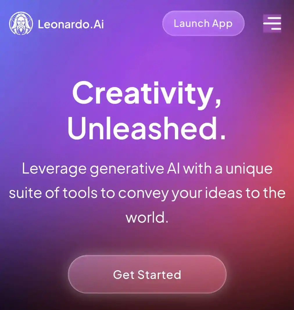 Leonardo.ai website interface showing login option