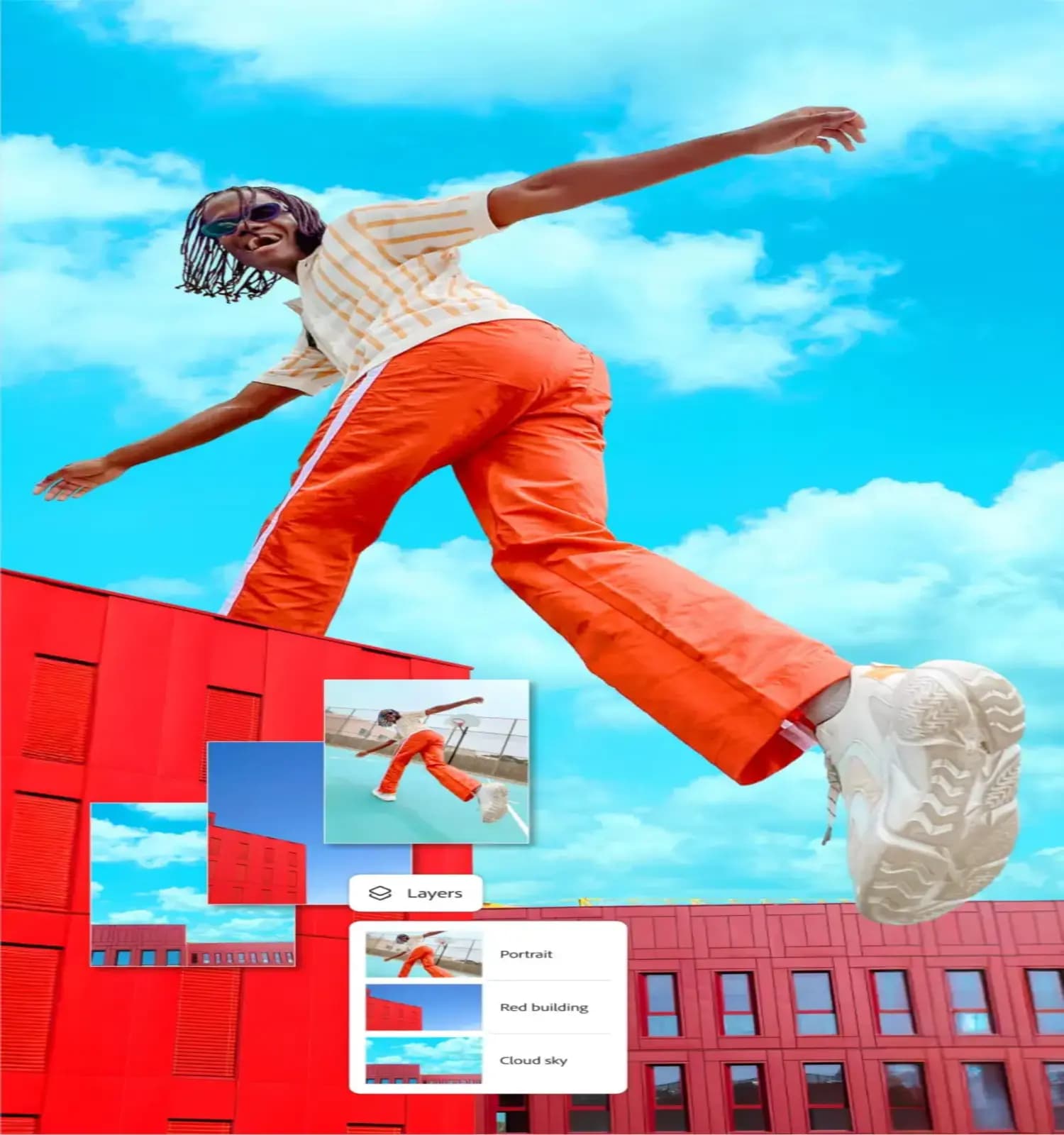 ميزة Layers في تطبيق Adobe على Android مثال توضيحي على ميزة الطبقات "Layers" في تطبيق Adobe photoshop على Android.