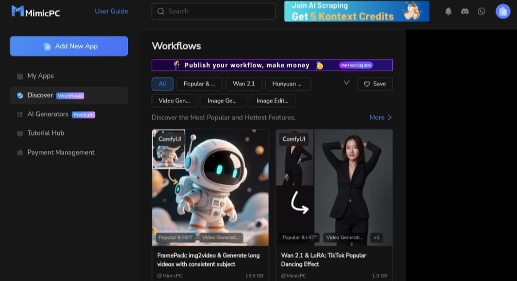 Creating a workflow for video generation Creating a workflow for video generation on MimicPC