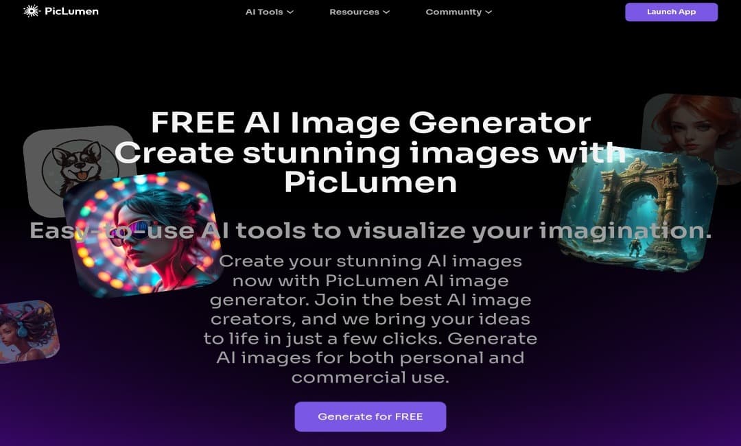 موقع PicLumen لإنشاء صور الذكاء الاصطناعي مجانًا
