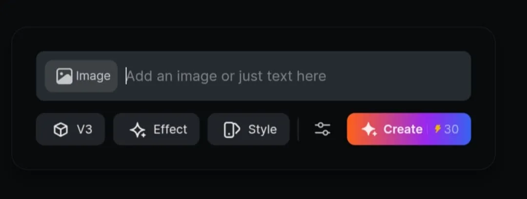 PixVerse V3 model PixVerse V3 tool interface for AI text-to-video and image-to-video conversion.