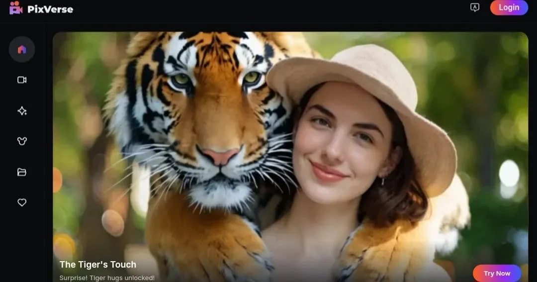 Pixverse.ai interface for designing AI videos with stunning effects and styles.