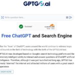 واجهة GPTGO الرئيسية مع شريط البحث وعنوان Free ChatGPT and Search Engine.